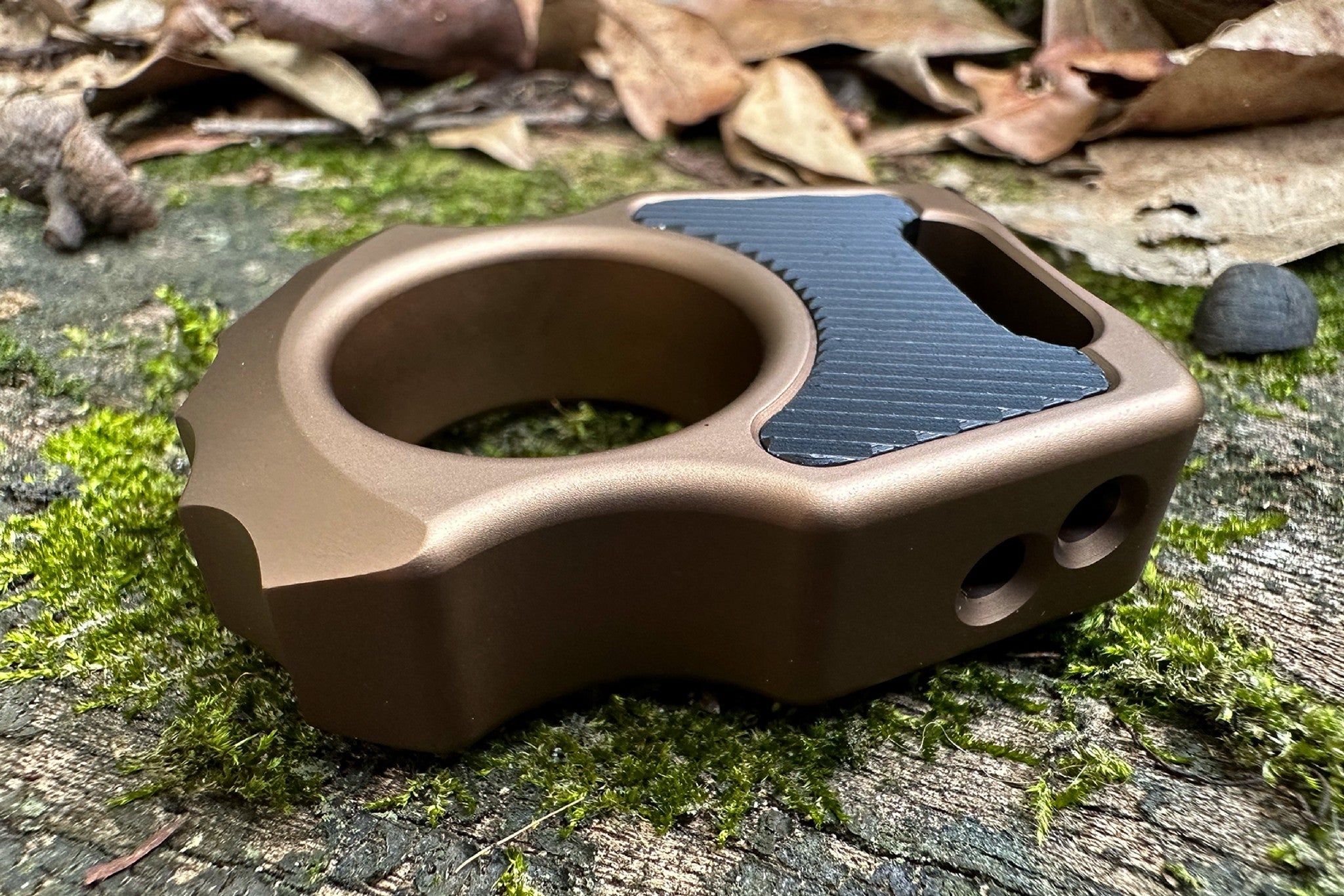 Small Aluminum Bronze Anodized EDC Knuckle Bottle Opener Swampy Alligator 2