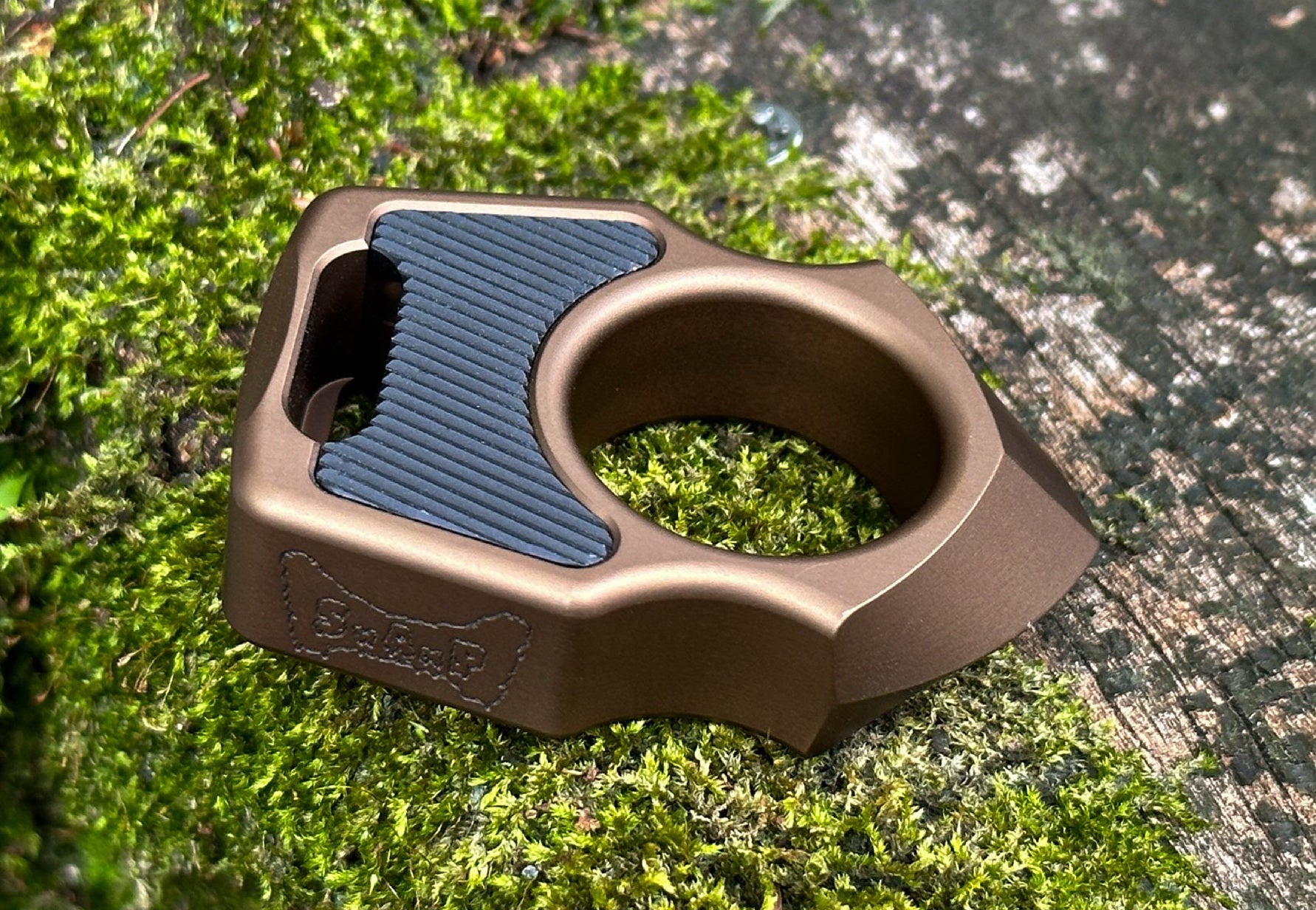 Personalized Aluminum Bronze Anodized Brass Knuckle Bottle Opener Swampy Shark 6