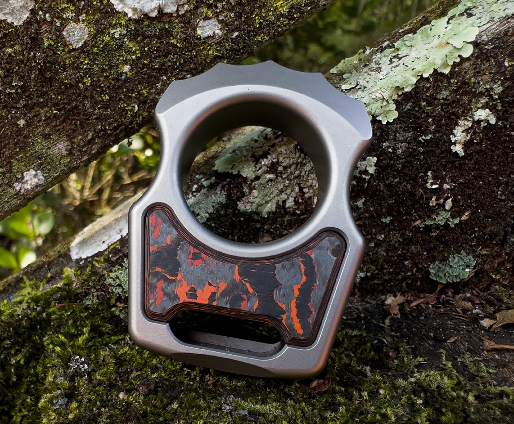 Mars Valley Fat Carbon Inlay for Customization Brass Knuckles EDC 3