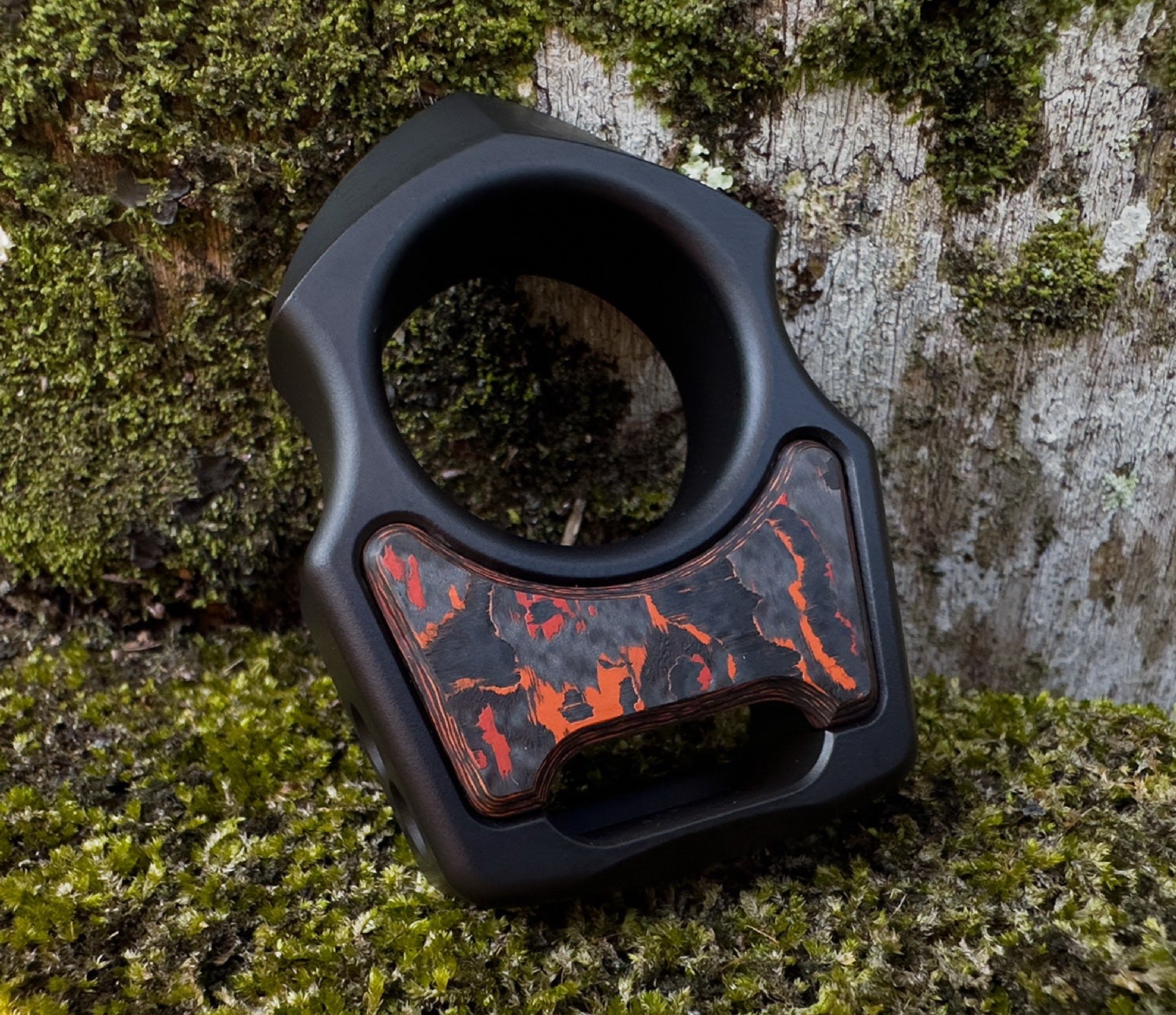 Mars Valley Fat Carbon Inlay for Customization Brass Knuckles EDC 5
