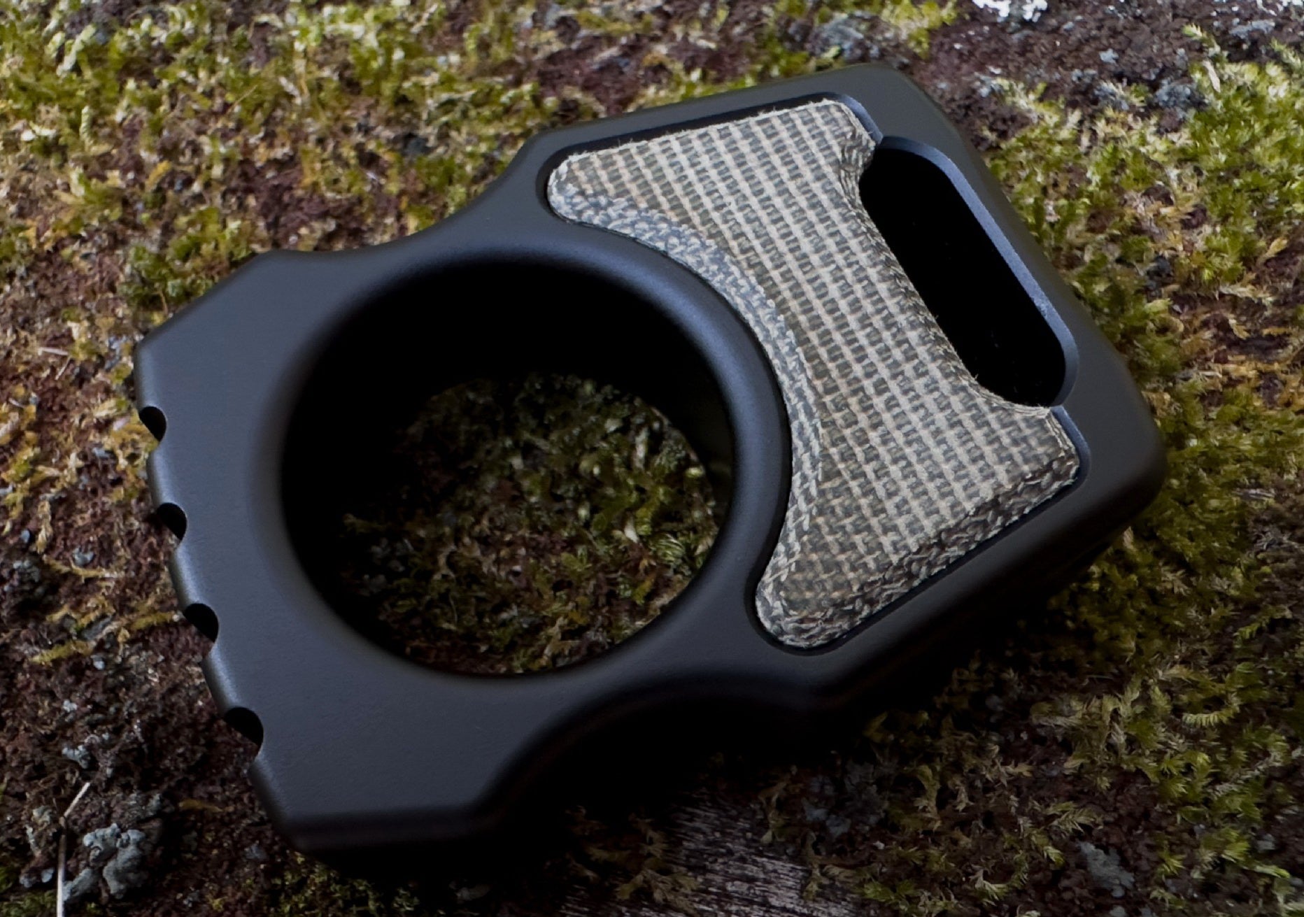 OD Green Canvas Micarta Inlay for Personalization Knuckle Duster 2