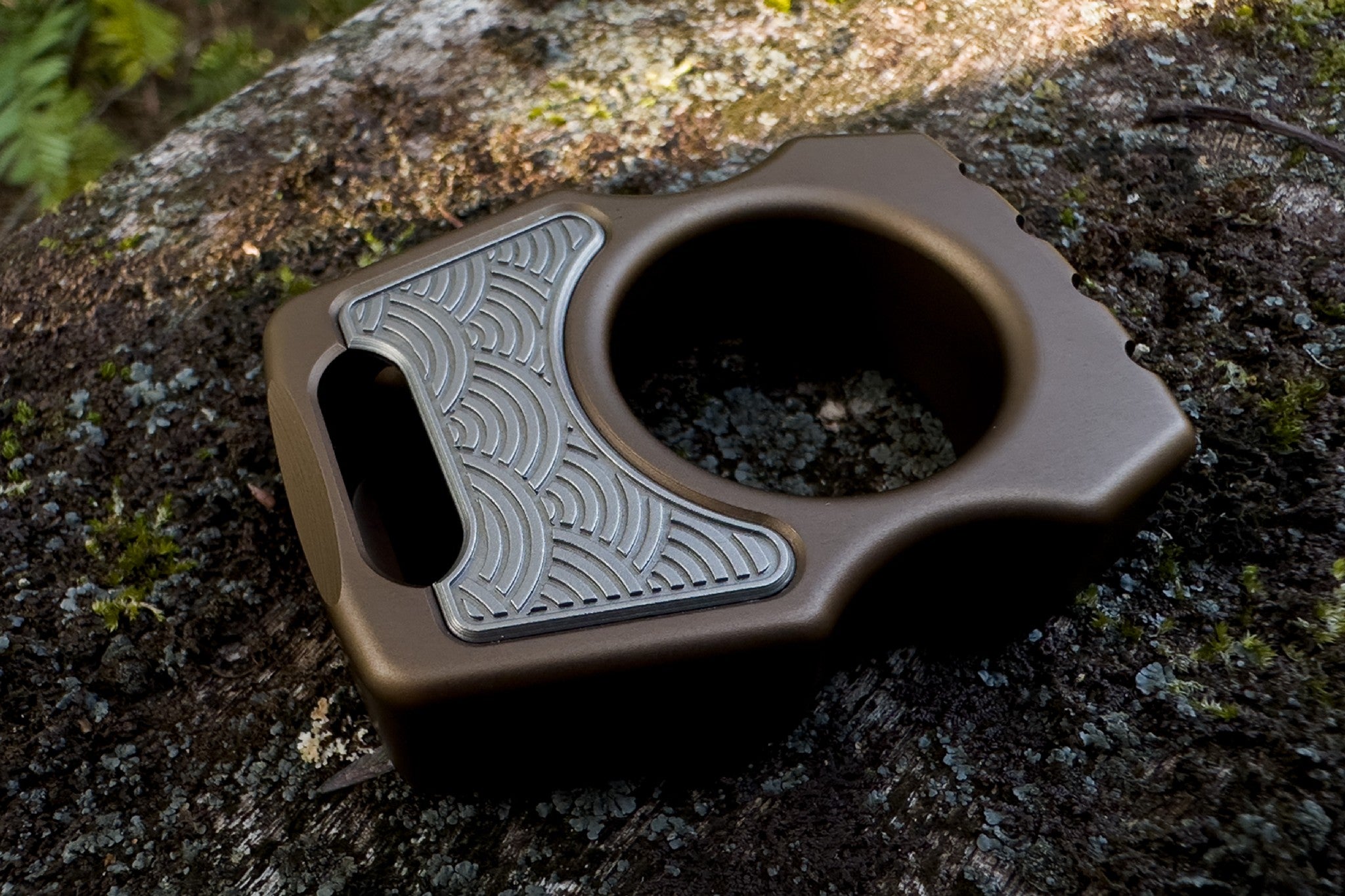 Titanium Inlay Seigaiha for Customization Brass Knuckle 3