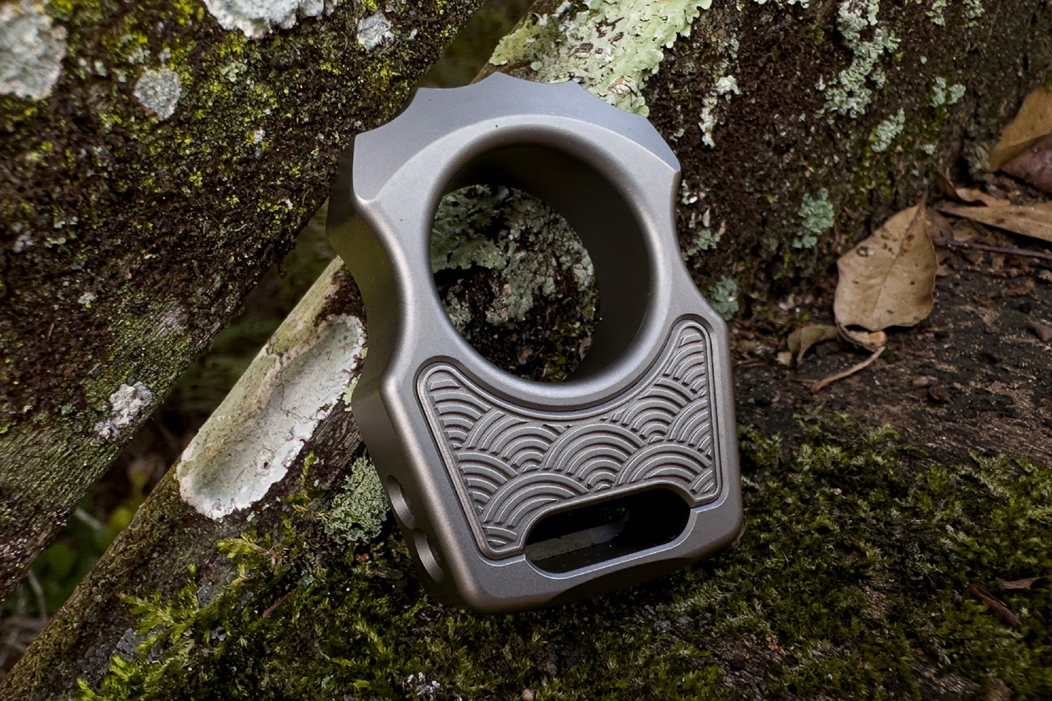 Titanium Inlay Seigaiha for Customization Brass Knuckle 6