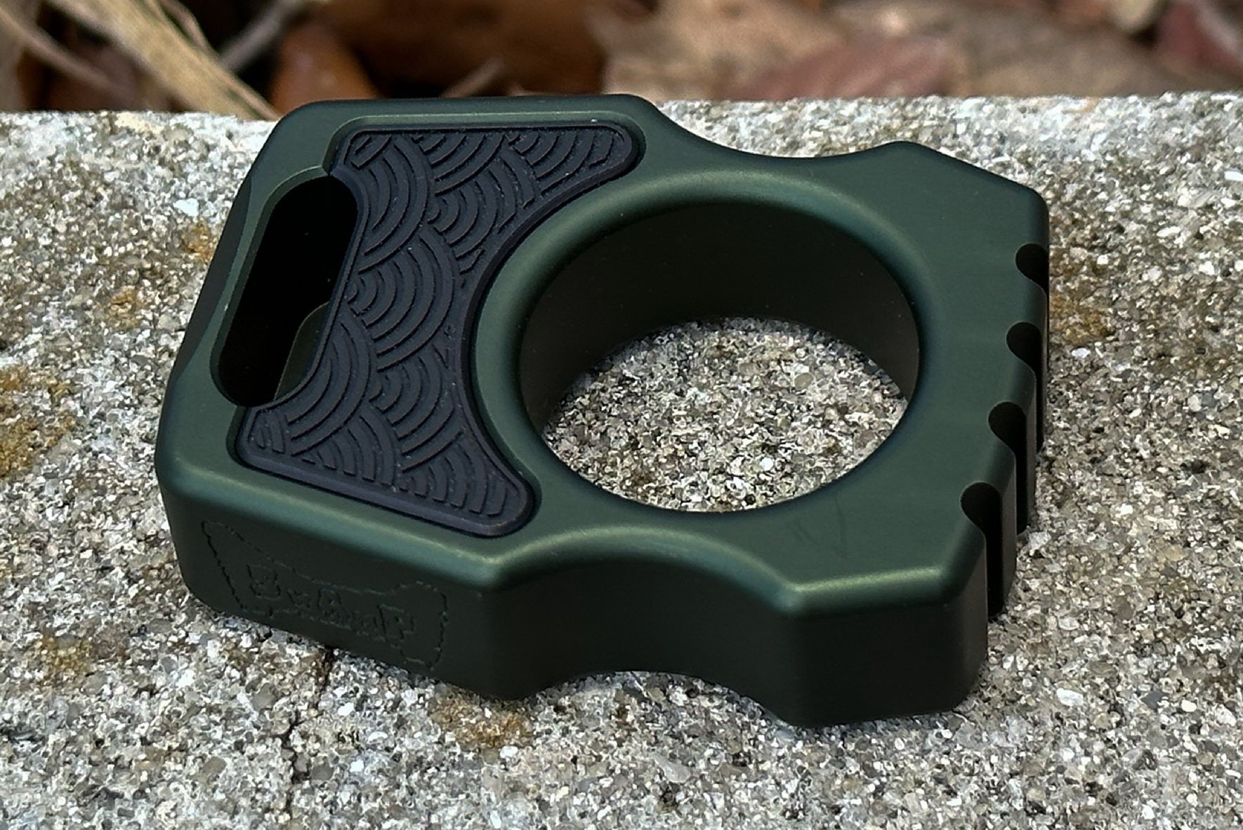 Black Aluminum Inlay Seigaiha for Personalization Knuckles EDC 7